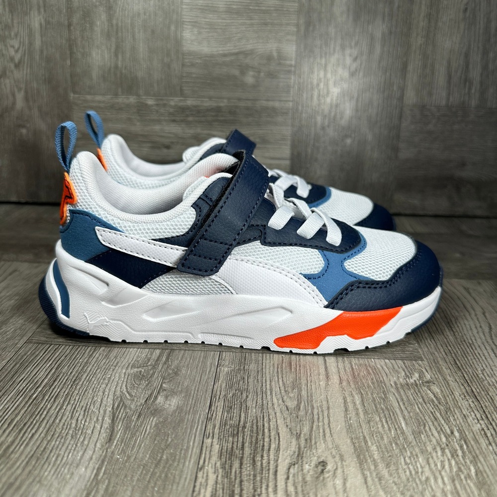 PUMA X-Ray Speed Lite AC PS Kids Size 1C White Navy Orange 390839-15 NEW